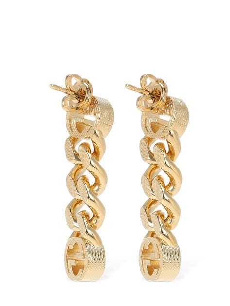 gucci interlocking earrings gold